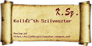 Kolláth Szilveszter névjegykártya